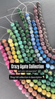 8mm · Frosted · Purple Crazy Agate · round beads · 15"